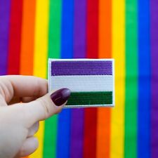 Gender Queer Flag Patch Easy Iron On LGBT LGBTQ sexual identity gay pride picture
