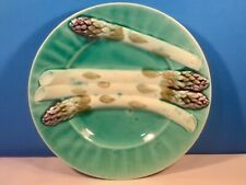 Antique Victorian French Majolica Asparagus Plate Luneville c.1800's picture