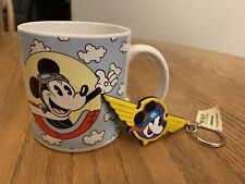 Vintage Disney 1985 Applause Mug Mickey Minnie Mouse In The Sky #5777 w/Keychain picture