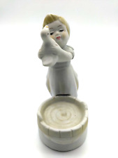 Vintage Bisque Girl Holding Duck Figurine - Adorable Fast Ship picture