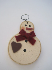 Wood Snowman Christmas Ornament picture