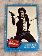 1977 Star Wars Card Topps Blue Series 1 #58 Harrison Ford as Han Solo picture