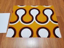Awesome RARE Vintage Mid Century retro 70s mustard yellow crown waves fabric picture