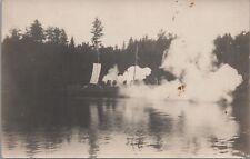 Machias Valley Pageant Battle On The Water Maine 1913 RPPC Postcard - Unposted picture