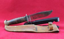  WWII USN Mark 1 Fighting Knife Robeson Shuredge No.20 w/ Orig Leather Sheath picture