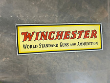 RARE PORCELAIN WINCHESTER ENAMEL SIGN 36X12 INCHES SSP DIE CUT picture
