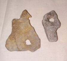 Native American Paleo Indian Artifacts Beaded Pendant Stones Lot Of 2 Rare Nice picture