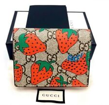 Authentic GUCCI 573839 GZRAT Wallet GG Supreme Strawberry Japan VG picture