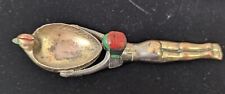 Antique Egyptian Incense Burner 1926 Hand Painted Bronze Metal Works Queen picture