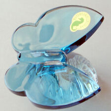 Waterford Crystal Aqua Blue Butterfly Paperweight on Clear Base #154200 New picture