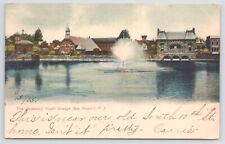 Newark NJ~The Reservoir W/ Fountain @ South Orange Ave~PM 1905~Vintage Postcard picture