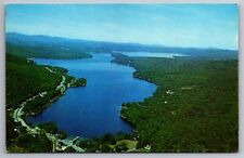 Postcard Aerial View Sunapee Lake Newbury New Hampshire  B 24 picture