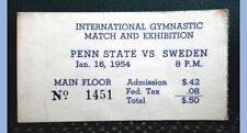 1954 vintage PENN STATE vs SWEDEN INTERNATIONAL GYMNASTIC MATCH & EXPO TICKET picture