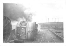 Derailed Cleveland Railway Kuhlman Streetcar Trolley Disaster 1950 Vintage Photo picture