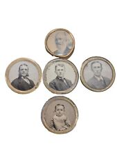 Lot Of 5 Antique Pocket Portrait Photos All Men Of Family picture