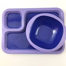 Random Acts Of Summer Melamine Divided Trays & Bowls 13 Piece Set 2 Tone Purple  picture