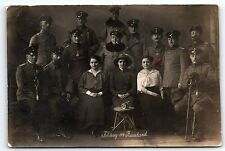 1914 GERMAN FIELD REG IN RUSSIA OFFICERS LADIES CANNON RPPC POSTCARD P3505 picture