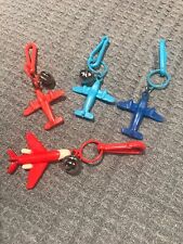 Vintage 80's Plastic Bell Charms Airplanes Lot of 4 Pre-Owned picture