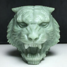 252g Natural Crystal  Specimen. GREEN JADE. Hand-carved.The Exquisite Tiger Head picture