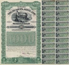 St. Louis, Alton and Springfield Railroad - $1,000 Bond - Railroad Bonds picture
