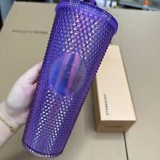 Starbucks Laser Purple Iridescent Studded Venti Tumbler 24 oz Cold Water Cup,NEW picture