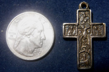 Vintage Ornate Christian Cross Pendant, .950 Fine Silver picture