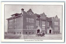 c1920's Lincoln School Building Young Students On Car Twin Falls Idaho Postcard picture