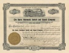 Hurst Automatic Switch and Signal Co. - Stock Certificate - Railroad Equipment picture