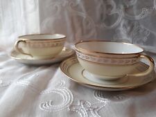Set of 2~Atq Nippon Teacups or Bouillon Bowl w/ Saucers. Moritomo Bros. Moriage picture