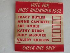 Vintage very Rare Vote For Miss Rheingold 1962 -  10 Ballots that are Unused picture