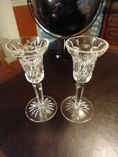 Pair of Waterford Crystal Stemmed Lismore Candlesticks Holders, EXC picture