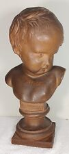 Vintage Italian 19th Century Bust Of A ChildClay Statue After Francois DuQuesnoy picture