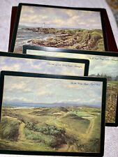 4 SET Lady Clare Scotland Golf Courses Table Mats felted weighted bottom Vintage picture