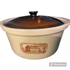 Vintage Amana Radarange Western Stoneware USA Country Cooker/Crock & Lid 4 Qts. picture