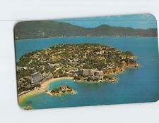 Postcard Aerial View of Caleta & Caletilla Beaches Acapulco Guerrero Mexico picture