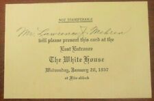 RARE INVITE TO THE RECEPTION AT THE WHITE HOUSE, F. D. ROOSEVELT, INAGURAL 1937 picture