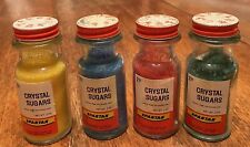 4 Vintage Spartan Brand Crystal Sugar Jars Nearly Full Glass Spice Containers picture