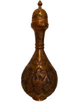 Persian Engraved Copper Handcrafted Vase, Ghalamzani. 11.5” picture