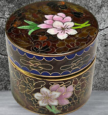 Vintage Cloisonné  Trinket Box Hand Crafted Floral 2