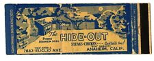 THE HIDE-OUT matchbook matchcover - ANAHEIM, CALIFORNIA - VERY OLD picture