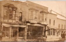 RPPC Postcard Horse Carriage Post Office Jeweler Harness Shop Montello WI   9748 picture