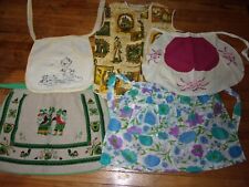 Vintage 50's/60's Lot of 5 Assorted Kitchen Half Aprons NWT & EUC picture
