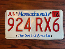 2018 Massachusetts License Plate 924 RX6 Spirit of America MA USA Authentic June picture