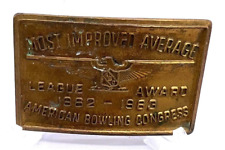 Vintage 1960's Most Improved Average Award American Bowling Belt Buckle 2