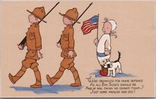 1910s BOY SCOUTS / WWI Patriotic Postcard 