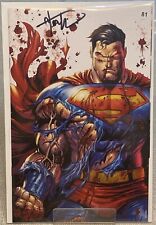 Superman #4 SDCC 2023 Exclusive Battle Damage Virgin Signed w/ COA Tyler Kirkham picture