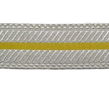 Braid Silver Yellow Silver Mylar Lace 50 mm Sold By Meter R0010 picture