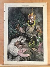 1871 JULES TAVERNIER THE CHRISTMAS DREAM  HARPER’S WEEKLY HAND COLORED picture