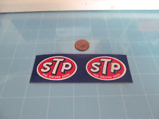 STP SMALL PAIR VINTAGE Sticker / Decal  RACING ORIGINAL old stock picture