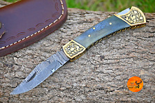 Damascus Steel TACTICAL Folding blade Pocket Knife Back Lock Survival edc Knife picture